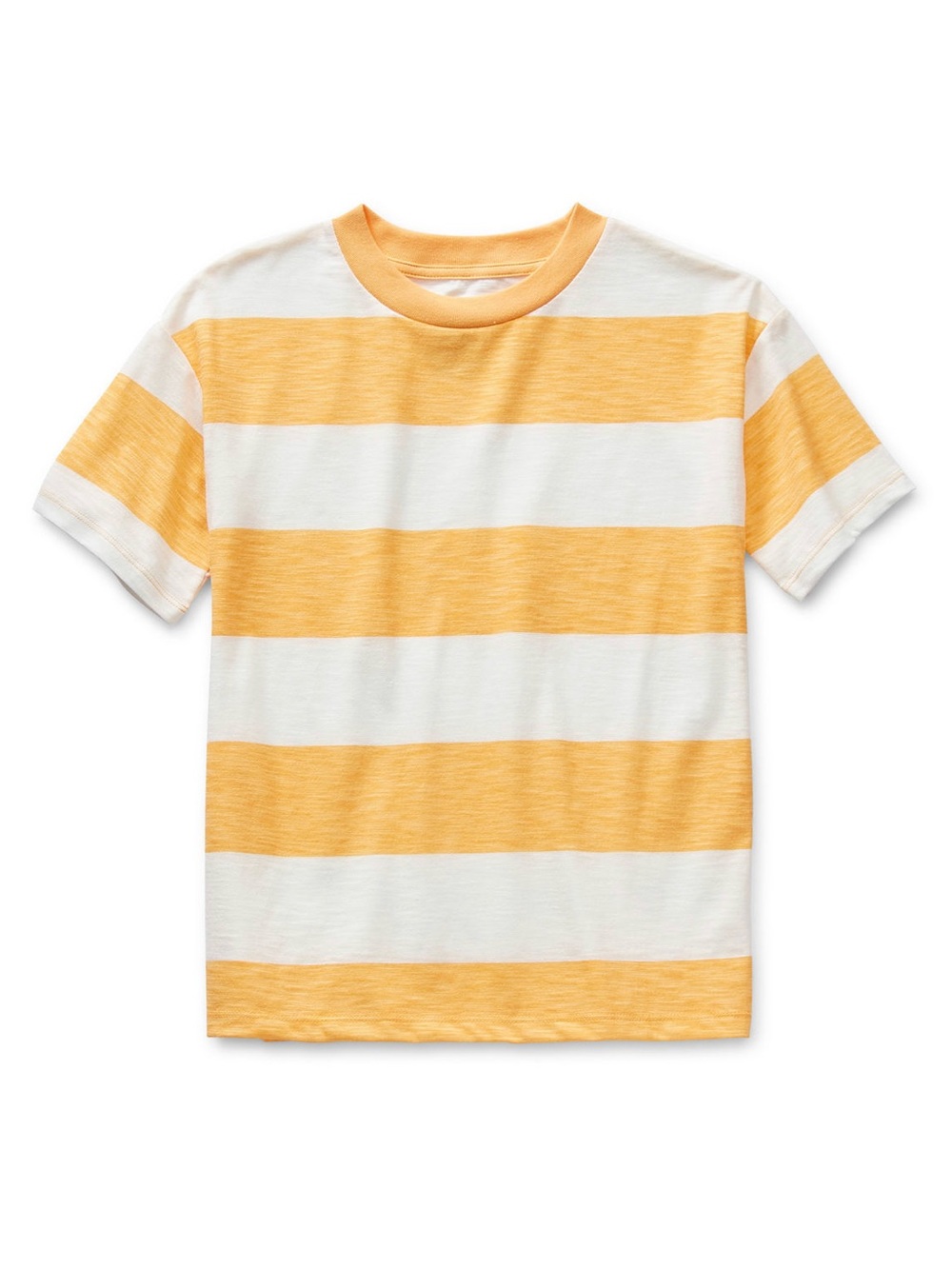 Kids Mango & White Striped Crewneck Tee